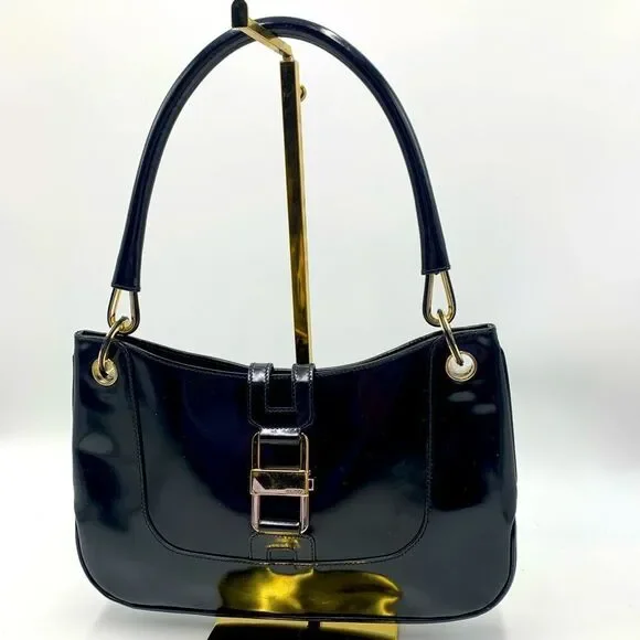 Auth Vtg GUCCI Black Patent Leather Jackie Bag - Picture 1 of 16